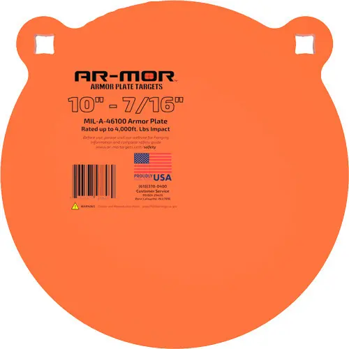10" MIL46100 Steel Gong - 7/16" Thick Orange RoundAR-Mor
