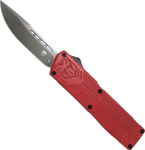 Red 3.25" Drop Point CobraTec Lightweight OTF Knife