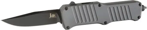 HK Mini Incursion 2.95" OTF Knife with Clip Point and Matte Gray Aluminum Handle