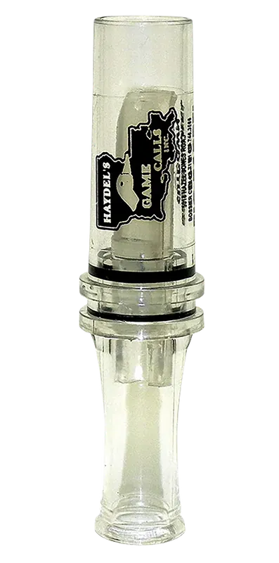 Haydel's BC10 Big Barreled Single Reed Mallard Duck Call - Clear Plastic