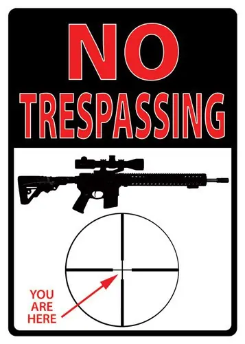 Rivers Edge 12x17 'Trespassing You're Here' Sign