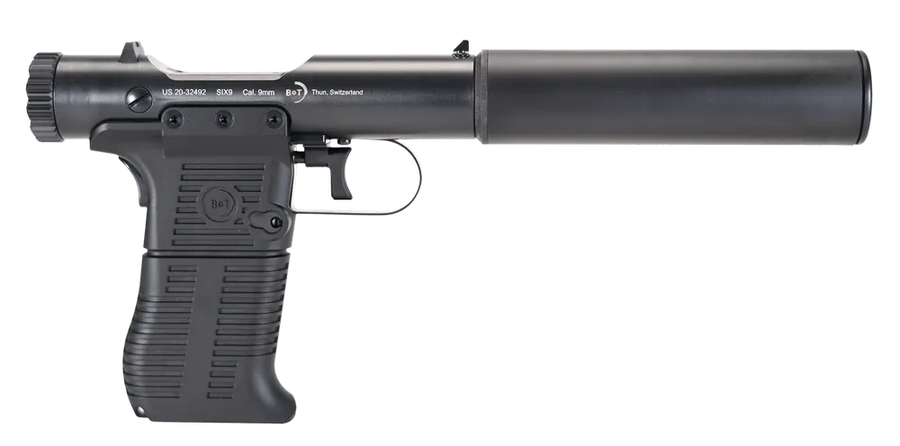 B&T Firearms Station Six 9mm Luger with Suppressor and Black Anodized Finish