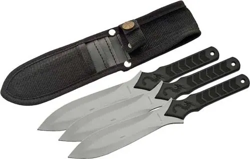 3-Piece Dragon Throwing Knife Set with Sheaths - 10" Rite Edge