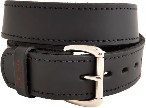 46" Heavy Duty Black Leather Belt - Versacarry Double Ply