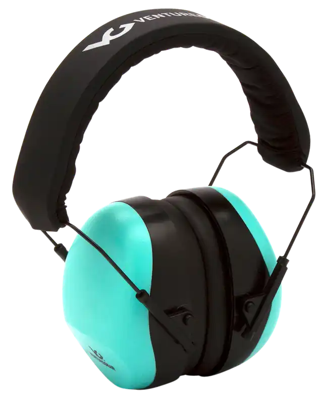 Pyramex Venture Gear V80 Ear Muffs, 26-32 dB Noise Reduction, Orange/Black/Teal, Adult Size, 1 Pair