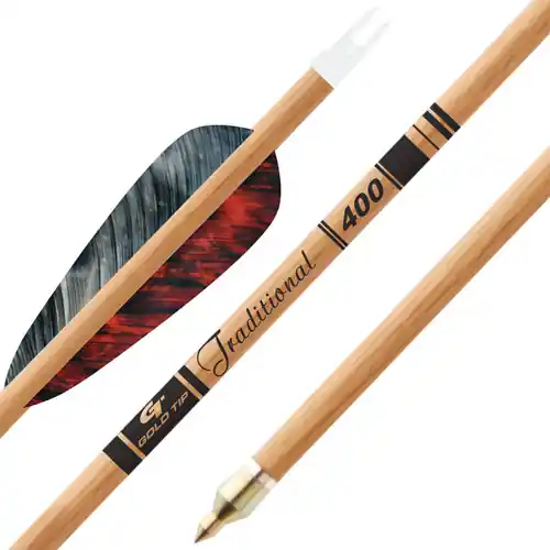 Traditional Gold Tip Arrows with 4" Feathers (1/2 Dozen)