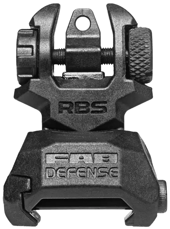 FAB Defense FXRBS Rear Back-Up Sight for AR-15/M16/M4 - Dual Aperture, Low Profile, Spring-Locked, Black