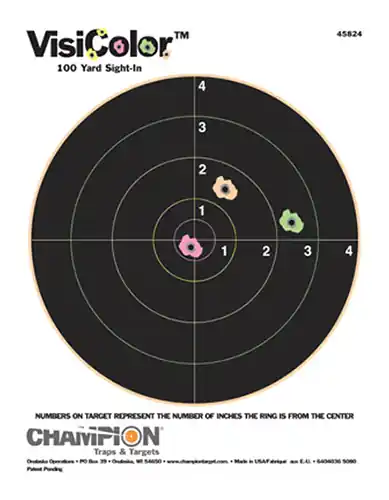 Champion VisiColor Bullseye Target Pack - 10 Multi-Color Sheets with Pasters
