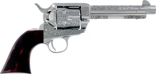 Cimarron Buffalo Bill Cody 357MAG 5.5" Engraved Nickel Revolver