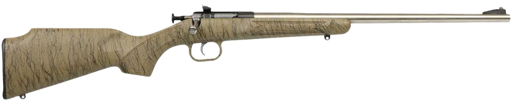 Crickett KSA2443 Gen2 Youth .22 LR Single Shot Rifle, Stainless Steel, Tan/Black Stock