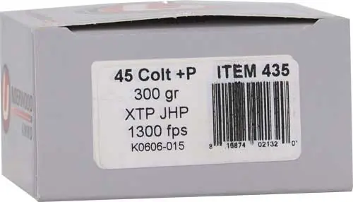 Underwood .45 LC +P 300gr XTP JHP Ammo - 20 Rounds per Box, 10 Boxes per Case