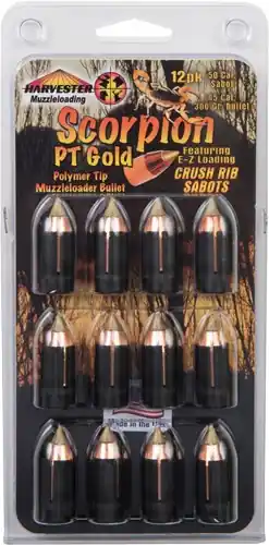 Harvester Scorpion .50 Cal 300GR .451 Poly Tip Sabot - 12 Pack
