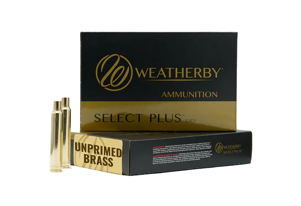 Weatherby Select Plus Unprimed Rifle Brass 257 Wthby Mag 50/Box