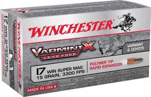 Winchester Varmint X 17 WSM 15GR Lead-Free Ammo - 50RD 10BX/CS