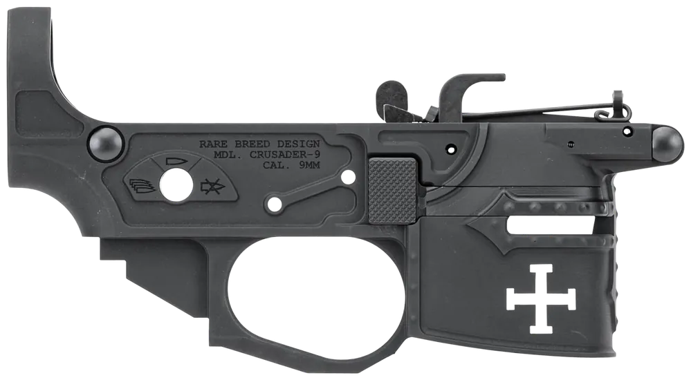 Spikes Tactical STLB960 Rare Breed Crusader 9mm Luger AR-Platform, Black Anodized Aluminum