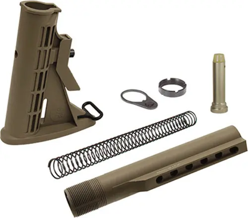 Mil-Spec AR-15 FDE Stock Assembly - 6 Position