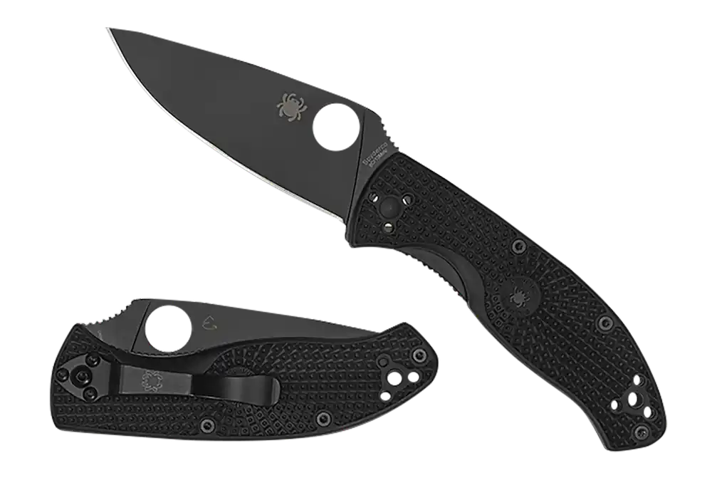 Spyderco Tenacious Lightweight Black Folding Knife with Pocket Clip