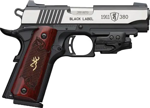 Browning 1911-380 Black Label Laser Engraved Wood Medallion 4.25"