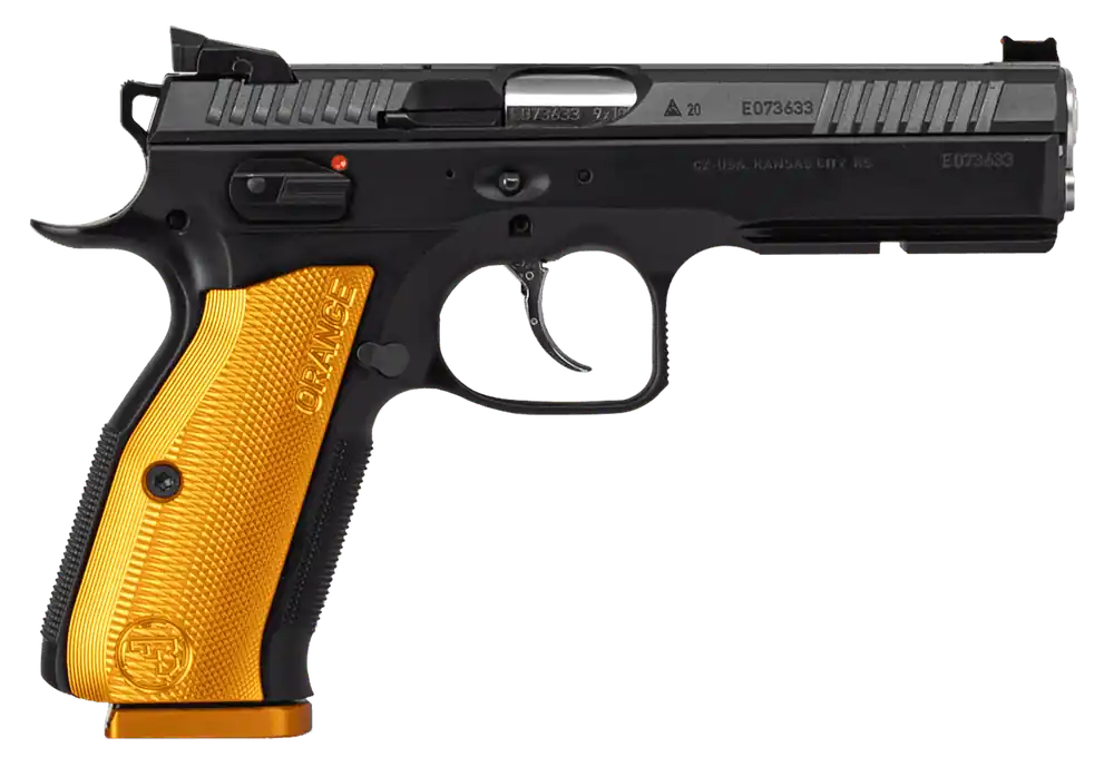 CZ-USA Shadow 2 9mm Luger Pistol with Stainless Steel Barrel and Orange Aluminum Grip