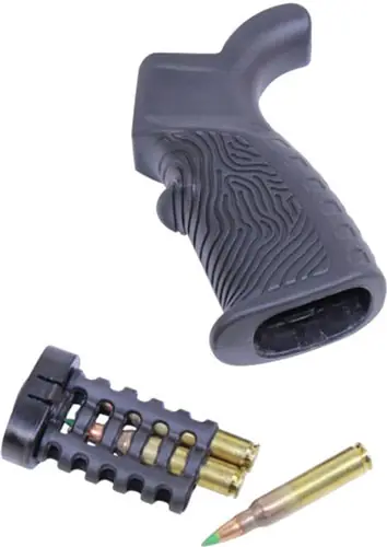 Black Guntec AR15 T37 Pistol Grip with Rubber Overmold