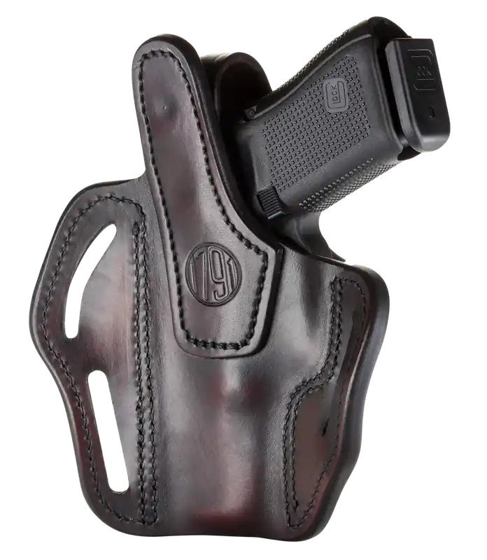 1791 Gunleather BHX OWB Leather Holster for Glock 17/S&W M&P Shield/Sig P228 - Right Hand, Size 03, Signature Brown