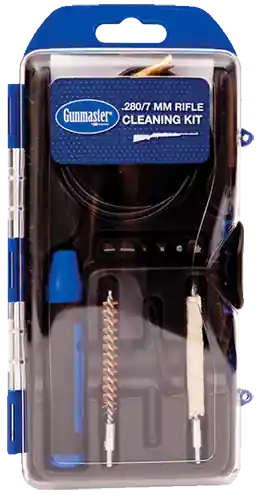 DAC GM7LR GunMaster 7mm/280 Cal Rifle Cleaning Kit with Brass Bristles in Black/Blue Clamshell Case