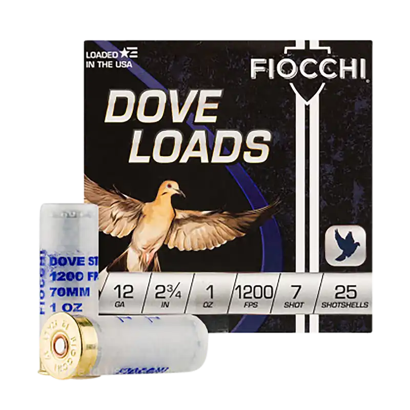 Fiocchi 12 Gauge Dove & Quail Shotgun Shells - 1oz 7 Shot, 25/Box