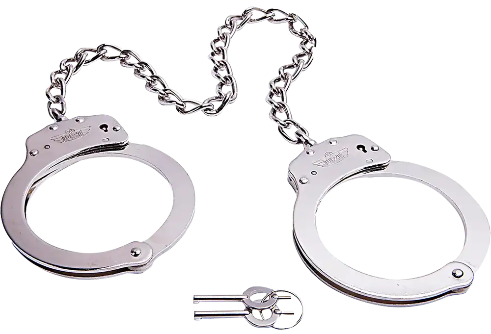 UZI Silver Handcuff with 2 Keys - UZIHCLEG Model