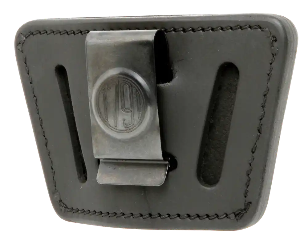 1791 Gunleather Black Leather Belt Clip for Small-Mid Frame Autos, Ambidextrous IWB/OWB Holster