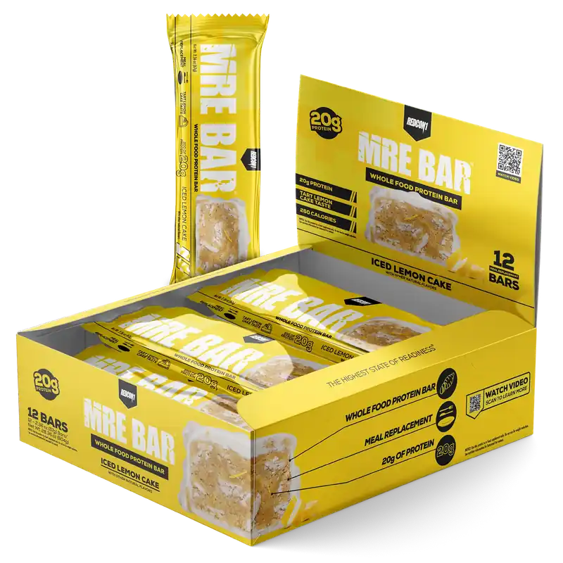MRE Protein Bar Iced Lemon Cake 12-Pack by Redcon1