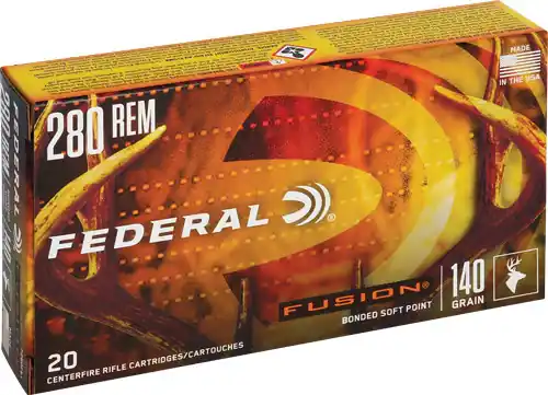 Federal Fusion 280 Remington 140 Grain Ammunition - 20 Rounds per Box, 10 Boxes per Case