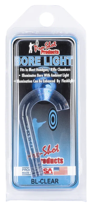 Pro-Shot BLCLEAR UV Bore Light for .22 Cal & Up Firearms - Fiber Optic Illuminator in Lightening Blue