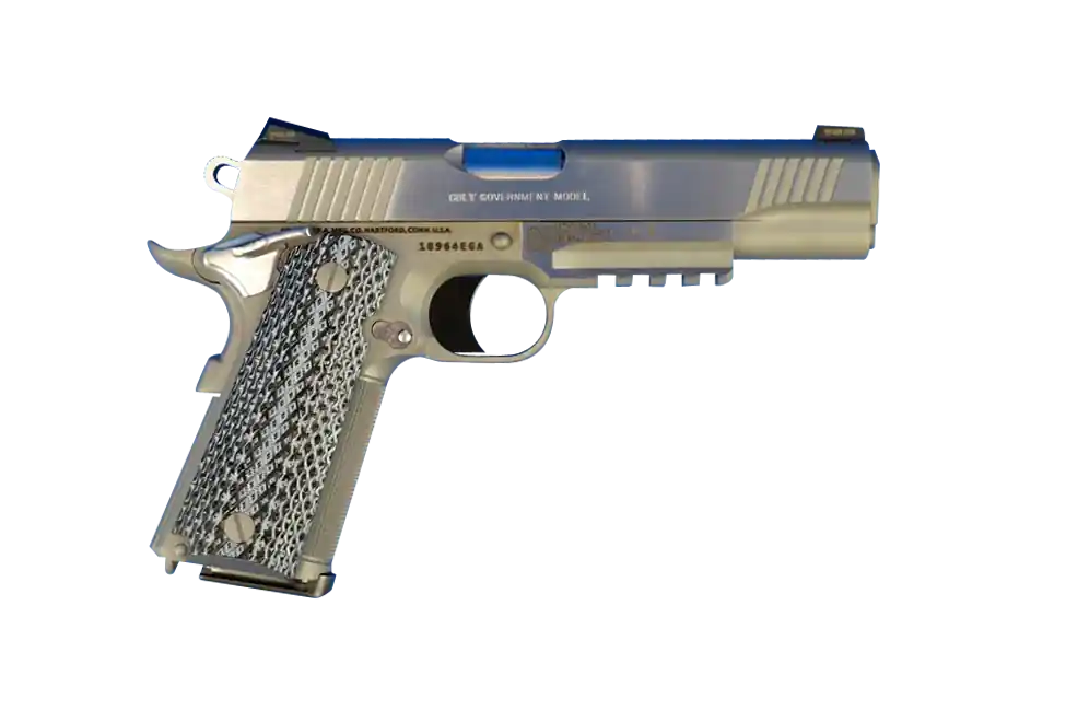Colt Mfg O1070RGZ 1911 Government .45 ACP Pistol with Stainless National Match Barrel and Wood Grip