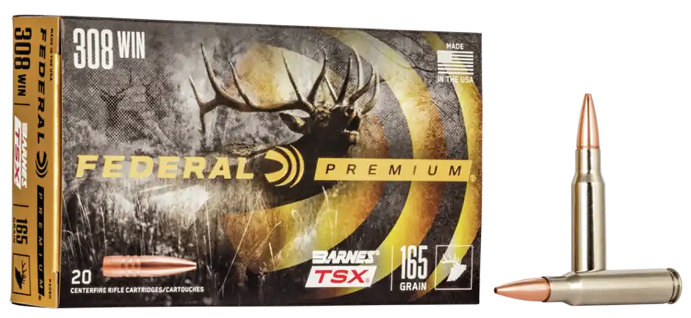 Federal Premium .308 Win 165gr Barnes TSX - 20 Rounds Per Box, 10 Boxes Per Case