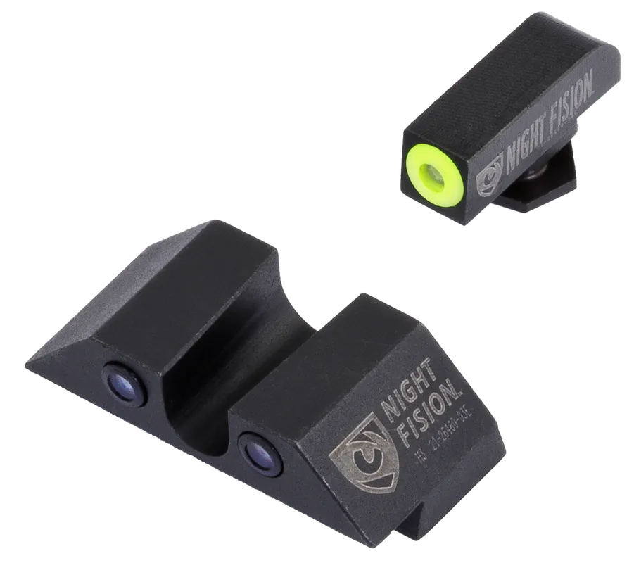 Night Fision Tritium Night Sights for Glock 42/43/43X - Green/Yellow Front, Green/Black Rear