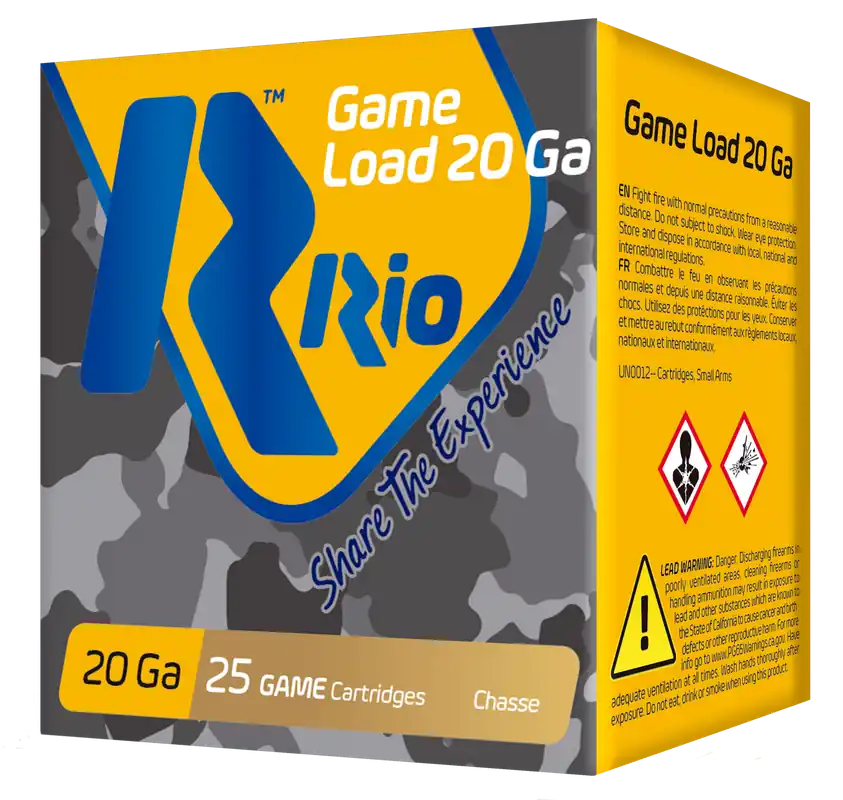 Rio Ammunition 20 Gauge Game Load 1oz 8 Shot 25/Box