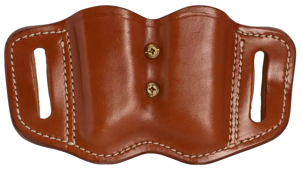 1791 Gunleather Double Mag Holster, Classic Brown Leather, Ambidextrous, Belt Slide for Double Stack
