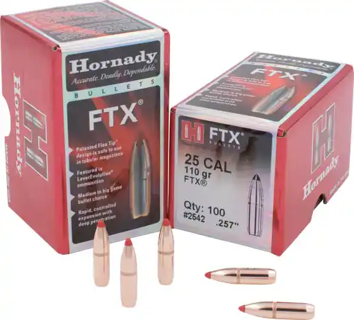 Hornady Bullets 25 Cal .257 110GR FTX 100CT 30BX/CS