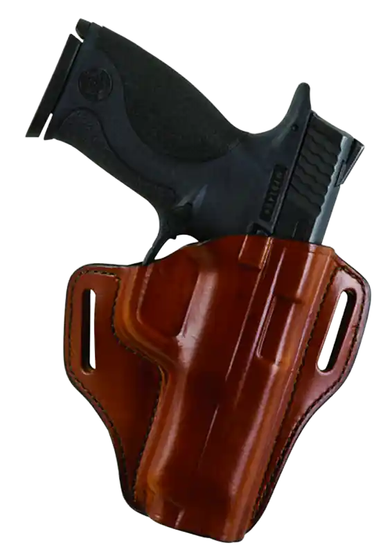 Bianchi 25017 Tan Leather Belt Slide Holster for Colt 1911 Government, Left Hand, Size 10