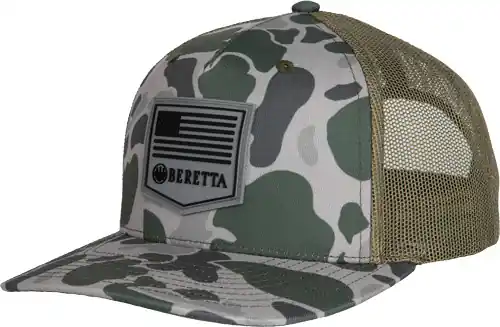 Green Duck Camo Beretta Cap - Rubber Patch PM Trucker R112