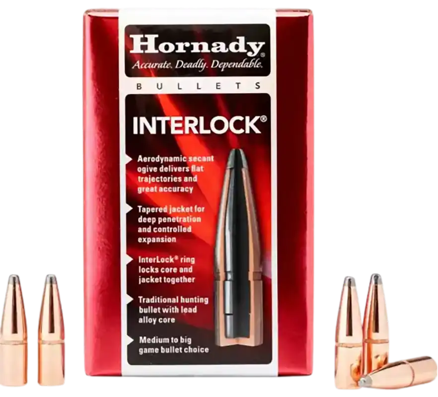 Hornady 8mm .323 195 gr InterLock Spire Point Bullets - 100/Box, 15/Case