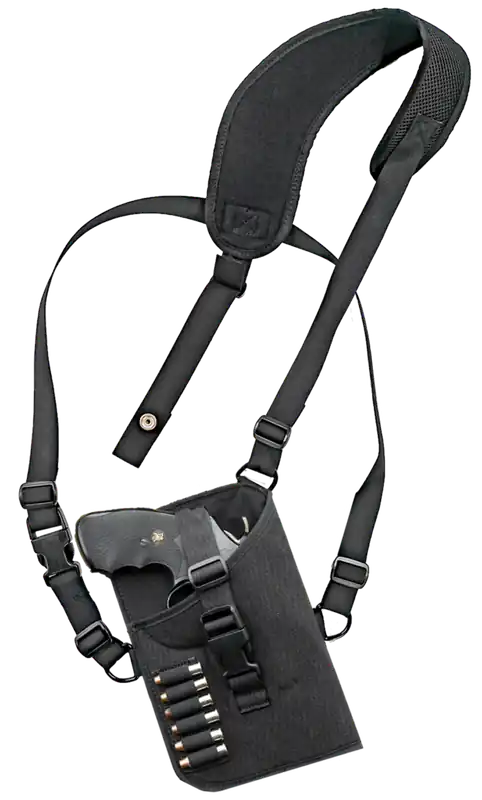 GrovTec US Inc GTHL15102R Trail Pack Shoulder Harness for Medium/Large Revolvers, 3-4" Barrel, Right Hand, Black Nylon