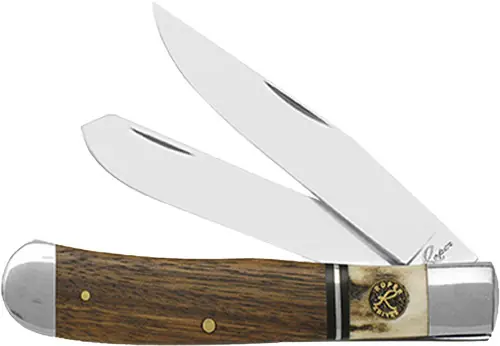 3.25" Wood/Bone Handle ABKT Roper Laredo Stag Trapper Knife