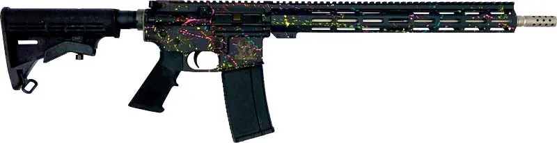 16" Stainless Steel Barrel Black Splatter AR15 .223 Wylde