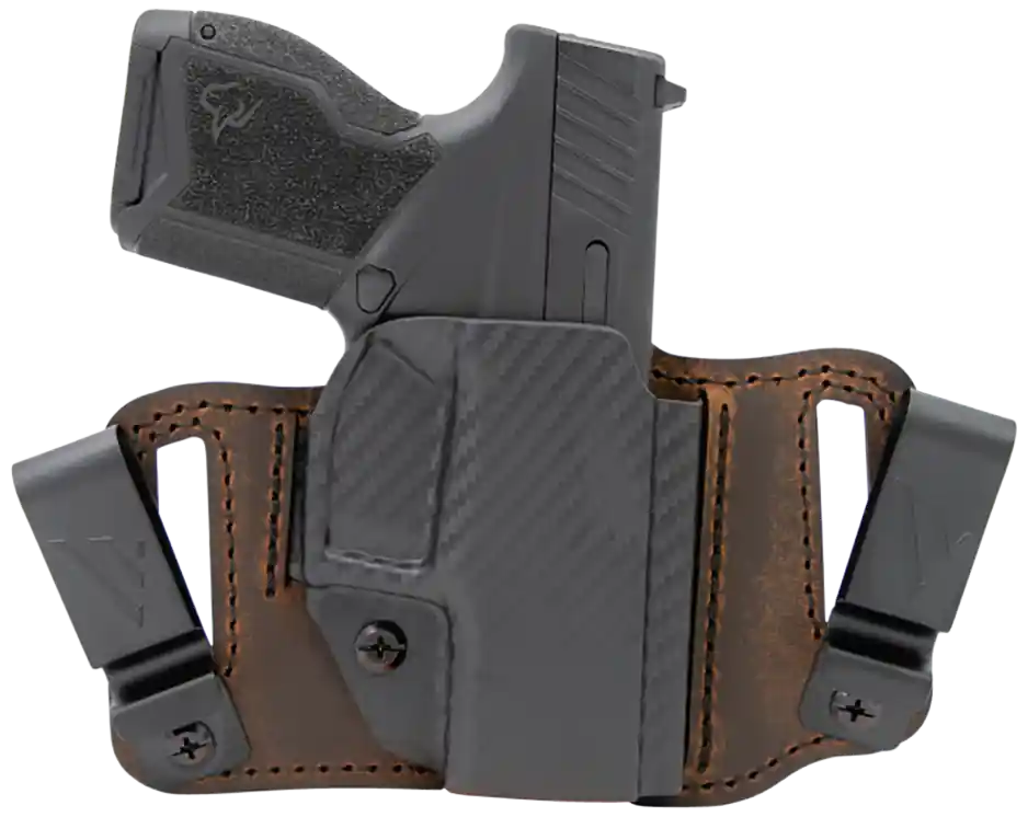 Versacarry INS201G19 Insurgent Deluxe IWB/OWB Holster for Glock 19 - Right Hand, Brown Polymer Belt Clip