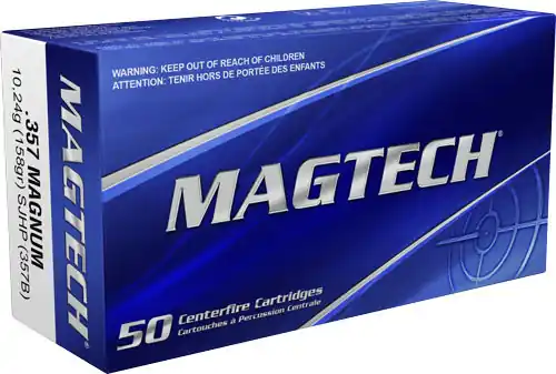 Magtech .357 Magnum 158 Grain SJHP Ammunition - 50 Rounds per Box, 20 Boxes per Case