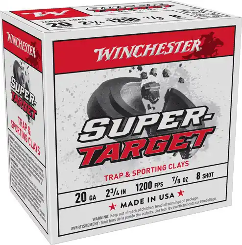 Winchester Super Target 20GA 2.75" 7/8oz #8 250 Rounds Case