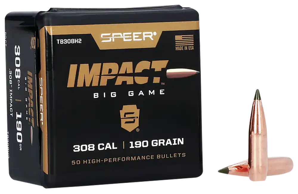 Speer TB308H2 Impact 190gr 30Cal Ammunition - 50 Rounds Per Box, 5 Boxes Per Case