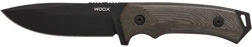4.25" Black Micarta Handle Woox Knife Rock 62 Fixed Blade