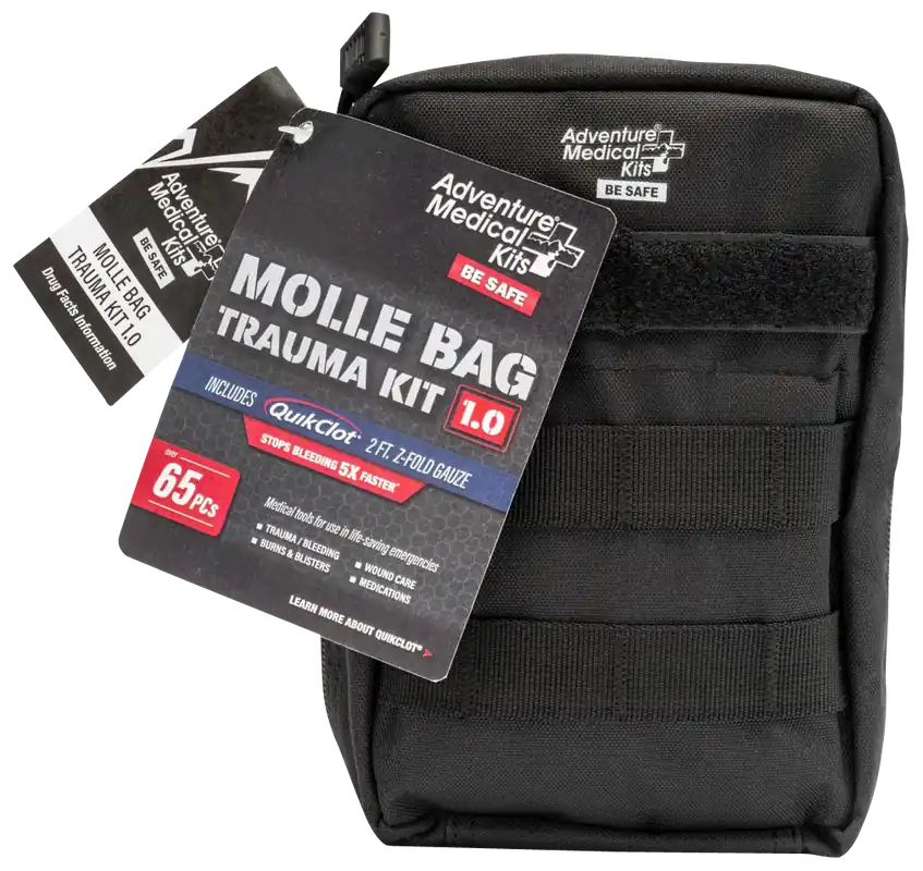 MOLLE Bag Trauma Kit 1.0: Comprehensive First Aid for Injuries and Illnesses - Black